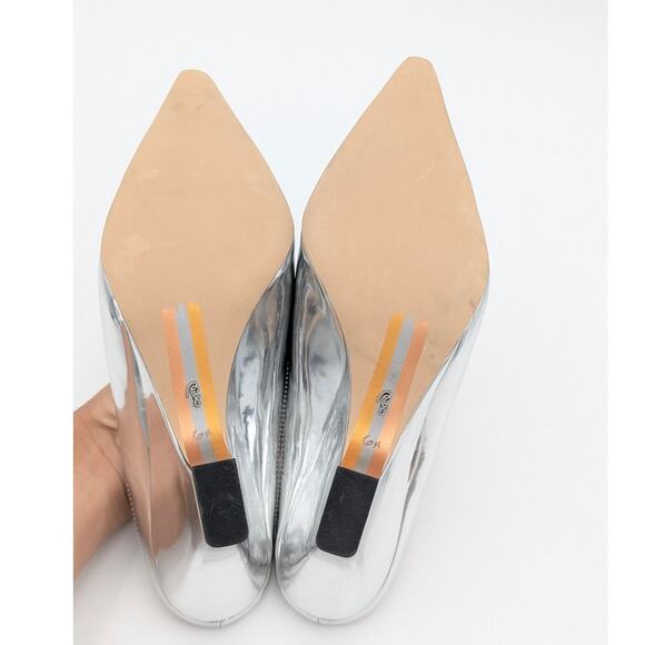 Sam Edelman Vonn Pointed Toe Mule Pumps Women's Silver Size US6.5 EU37 - Picture 8 of 11